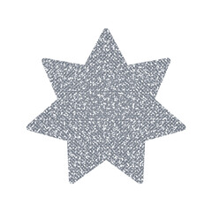 Silver glitter Star on white background