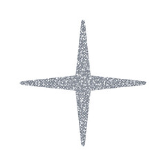 Silver glitter Star on white background - 469771069