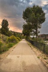Fototapeta na wymiar Landscape along the ebro greenway in the province of Tarragona