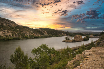 Landscape along the ebro greenway in the province of Tarragona