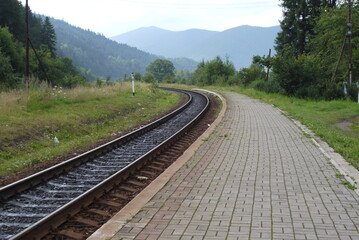 Fototapeta premium railway in the mountains