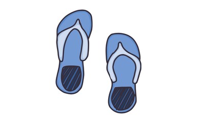 blue flip flops slippers on a white for relaxation