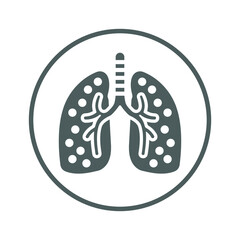 Anatomy, body, breath system, breathe, lung icon. Gray vector design.