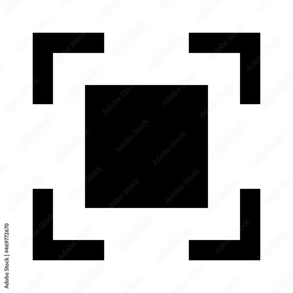 Poster square code or barcode scan sign symbol icon. vector image.