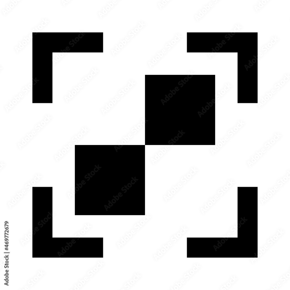 Poster square code or barcode scan sign symbol icon. vector image.