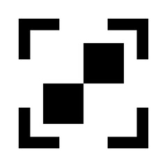 Square Code or Barcode Scan Sign Symbol Icon. Vector Image.