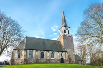 Foto op Canvas Church,  Kerk op de Hoogte in Wolvega, Friesland province, The Netherlands © Holland-PhotostockNL