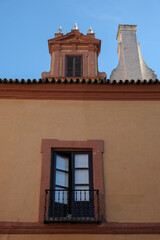 Patios, courtyards garden halls hallways colonnades frescoes tiles pillars in Moorish Arabian...