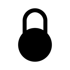 Round Bodied Padlock or Lock Sign Security or Safety Icon. Vector Image.