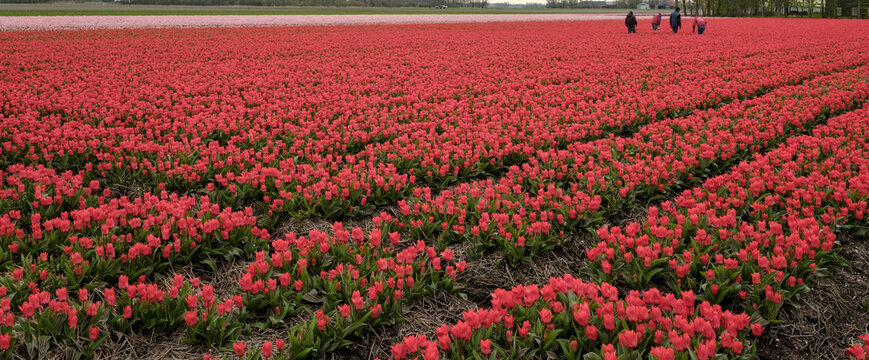 Tulps in the Noordoostpolder, provincie Flevoland, the Netherlands 