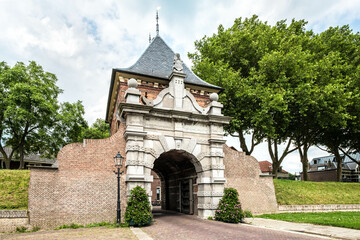 Fototapeta na wymiar Schoonhoven's 17th-century Ferry Gate, Zuid-Holland province, The Netherlands