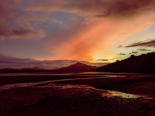 Sunset behind Muckish mountain, Co. Donegal, Ireland.
