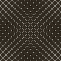 Naklejka premium simple vector pixel art black and white seamless pattern of minimalistic abstract rhombus grid tile on black background