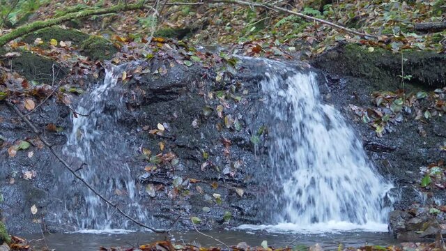 Ein kleiner Wasserfall am Liedchenbach
