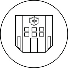 Hospital line icon, hospital icon. hospital outline style design. Vector illustration on a white background.