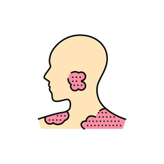 Skin itch color line icon. Human diseases.