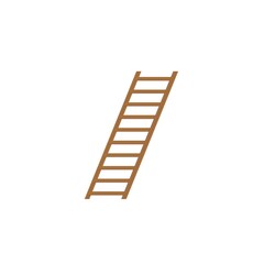 Vector cartoon flat ladder isolated on empty background-garden or construction tool,agricultural concept,web site banner ad design