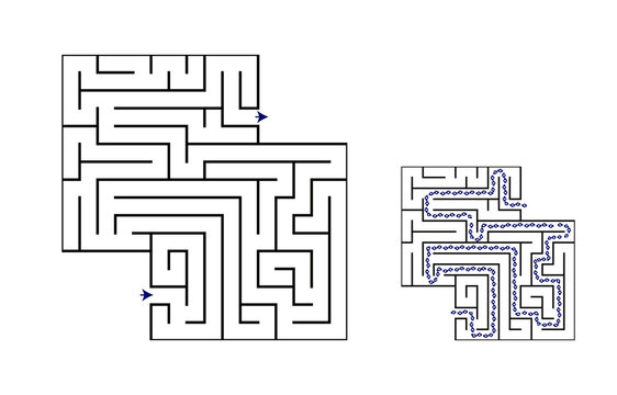Game children's labyrinth for the development of mental thinking. Maze game with entry and exit.