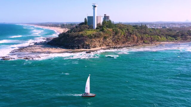 Aerial view of Pt Cartwright, Sunshine Coast, Queensland, Australia