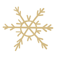 Winter snowflake hand drawn icon isolated on white background vector illustration.