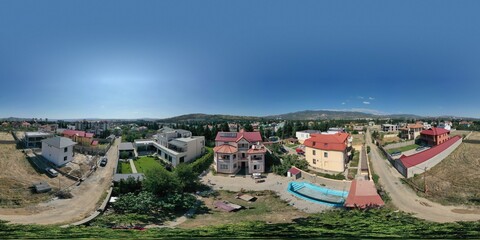 Tbilisi, Georgia - August 30, 2020: 360 panorama of private houses
