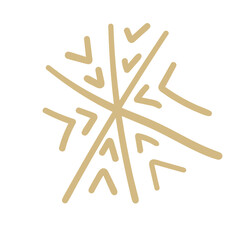 Winter snowflake hand drawn icon isolated on white background vector illustration.
