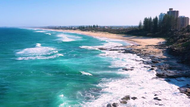 Aerial view of Pt Cartwright, Sunshine Coast, Queensland, Australia