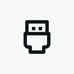 USB Cable Socket vector sign icon