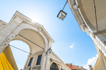 Detailed view of Rialto Bridge