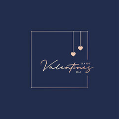 Valentines day square logo. Happy Valentines day