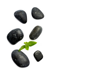 Severeal spa stones on white background