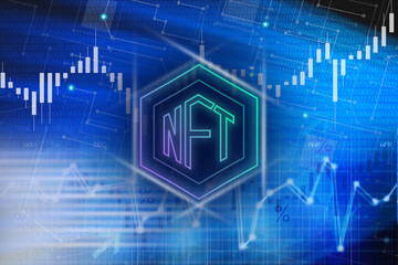 Non fungible token or nft abstract or conceptul background