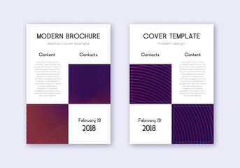 Naklejka na ściany i meble Business cover design template set. Violet abstrac