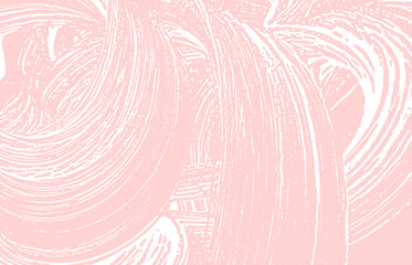Grunge texture. Distress pink rough trace. Glamoro