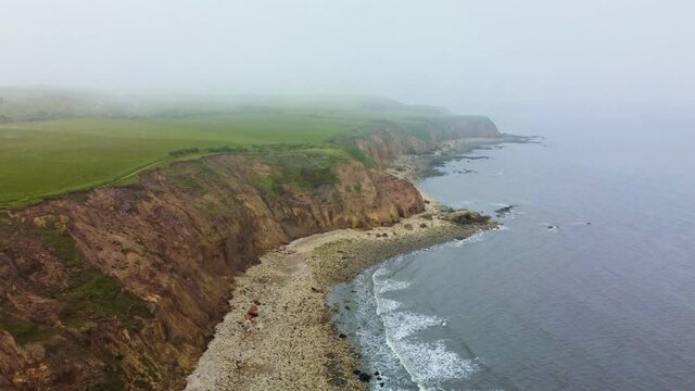 Cliffs and beach at Blackhall Rocks and Cromdon Dene Beach