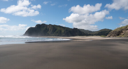 Rock formation at Karekare beach, New Zealand