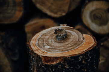 jewelry on a wood background