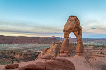 Sunrise over Delicate Arch in the Arches National Park