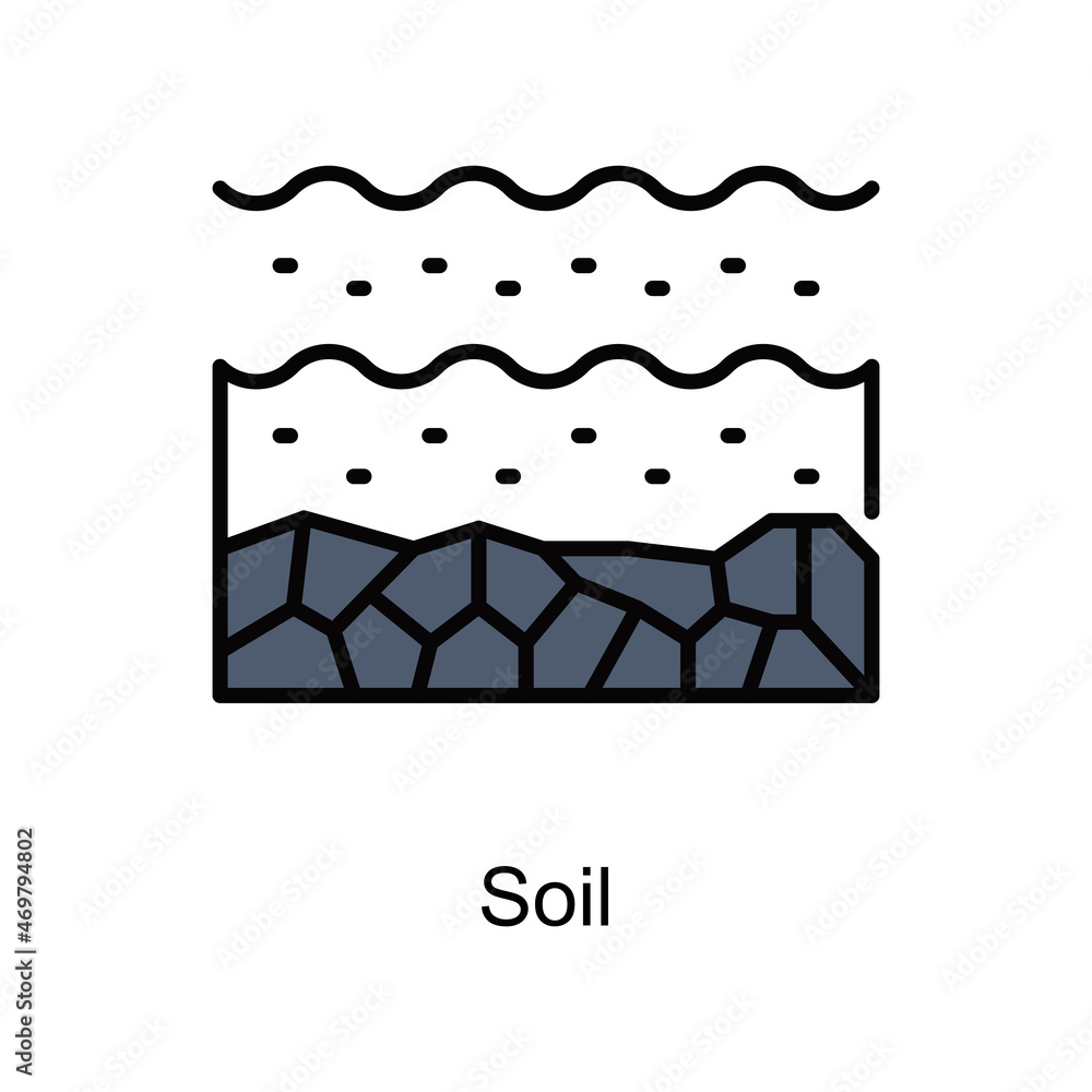 Poster soil vector fill outline icon. illustration style eps 10 file format