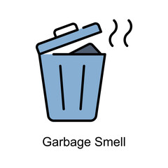 Garbage Smell vector fill outline icon. Illustration style EPS 10 file format