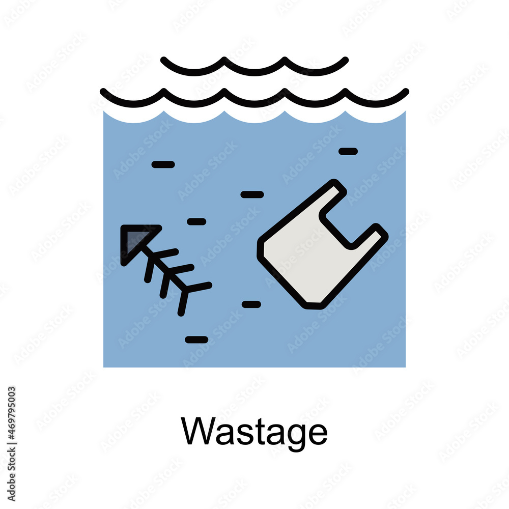 Poster wastage vector fill outline icon. illustration style eps 10 file format