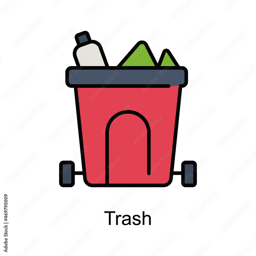 Poster trash vector fill outline icon. illustration style eps 10 file format