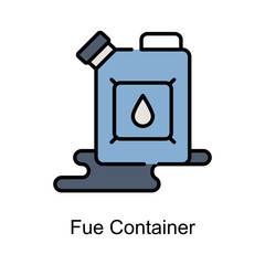 Fuel Container vector fill outline icon. Illustration style EPS 10 file format