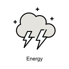 Energy vector fill outline icon. Illustration style EPS 10 file format