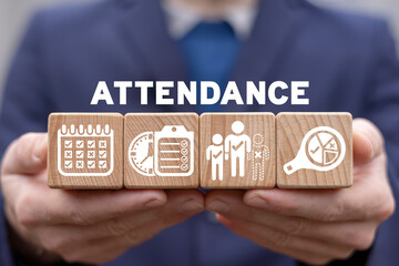 Attendance Mark Business School Concept. Registration of absent. Analysis attendance report.