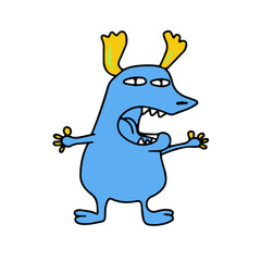 Vector children's design for postcard banners.Cute funny funny monsters for Halloween