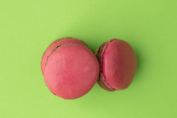 macaroons on a green table