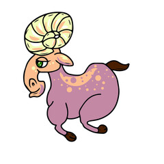 Vector children's design for postcard banners.Funny and cute lamb