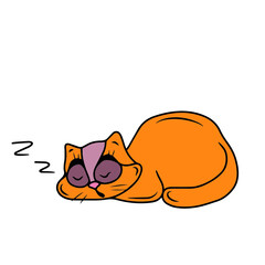 Vector children's design for postcard banners.Funny cat is sleeping