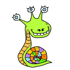 Vector children's design for postcard banners.Cute funny funny monsters for Halloween